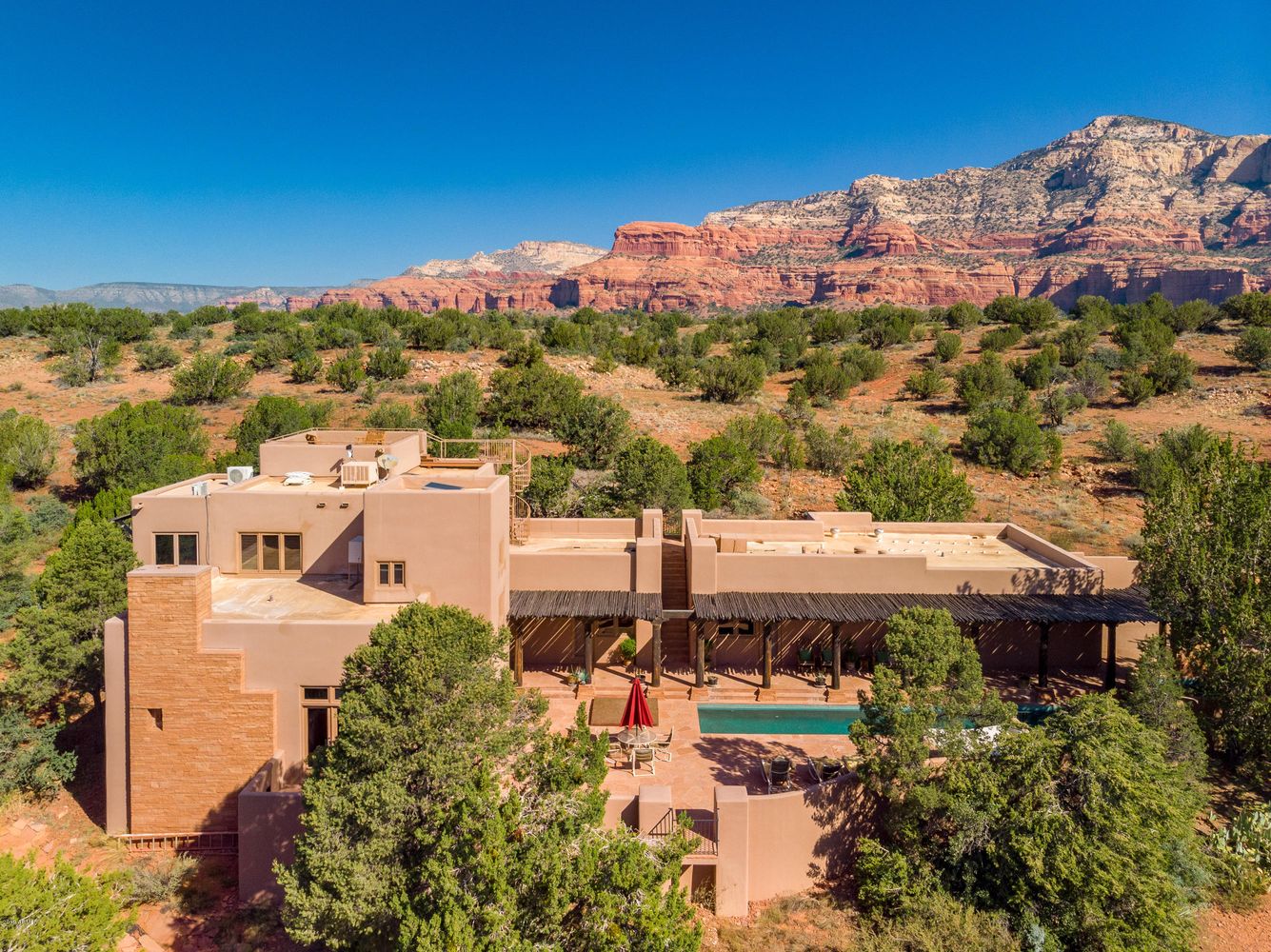 Sedona, AZ Luxury Trauma Therapy Retreat center - Hello Norden Interior Design - Trauma Informed Design. Nervous System Regulating Design. Moody Wabi Sabi Dessert Design
