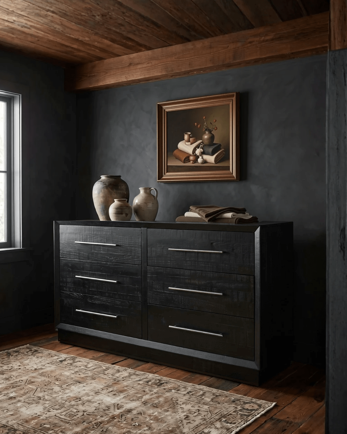 bedroom furniture modern mountain dresser Hello Norden - Aarni Dresser, styled in a modern rustic room reclaimed wood drawers big
