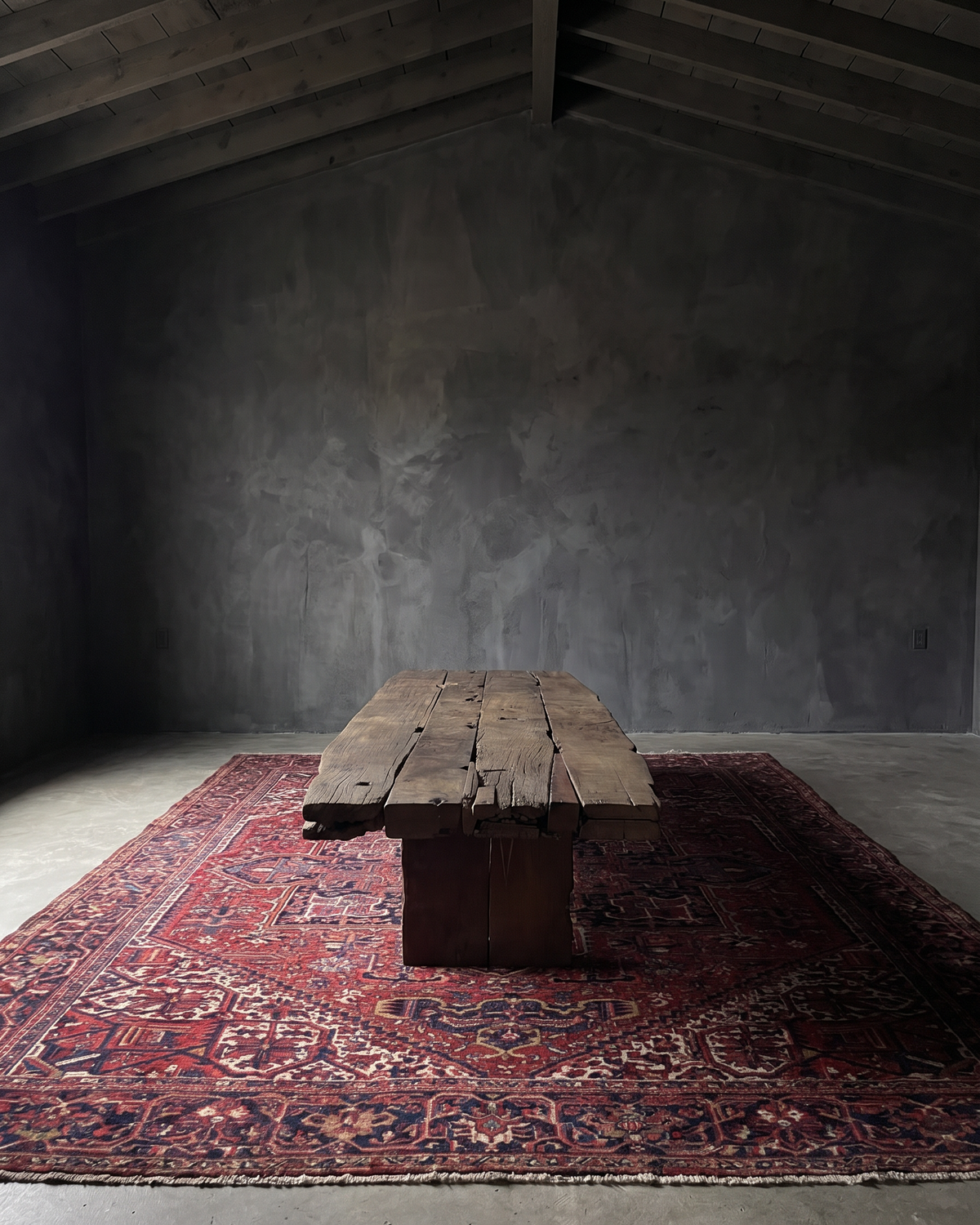 Chunky wood beam rectangle coffee table modern mountain living room furniture