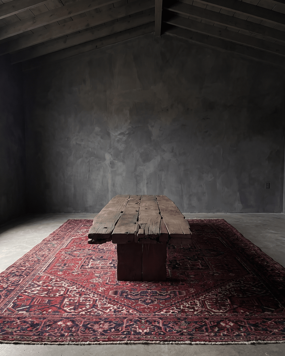 Chunky wood beam rectangle coffee table modern mountain living room furniture