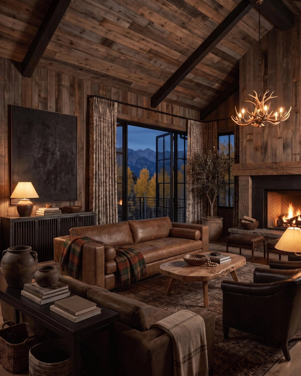 Edda Custom Sofa Couch in Brown Leather Hello Norden Modern Mountain living room custom furniture