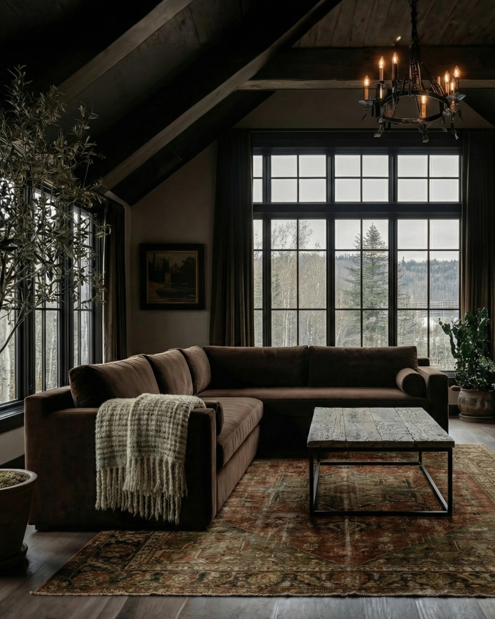 Elin reclaimed wood and steel rectangle coffee table mountain modern farmhouse living room Hello Norden