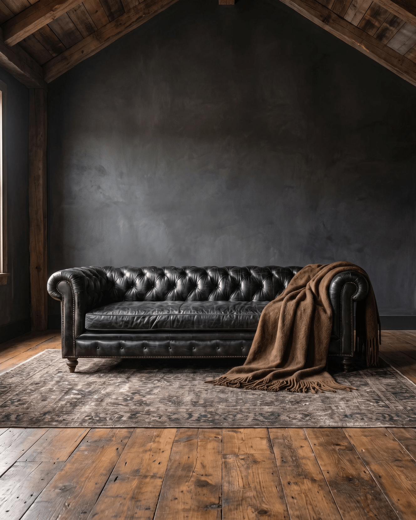 Hello Norden Custom Chesterfield Living Room Sofa Black Leather 8 9 6 7 10 foot long Modern Mountain Furniture Couch