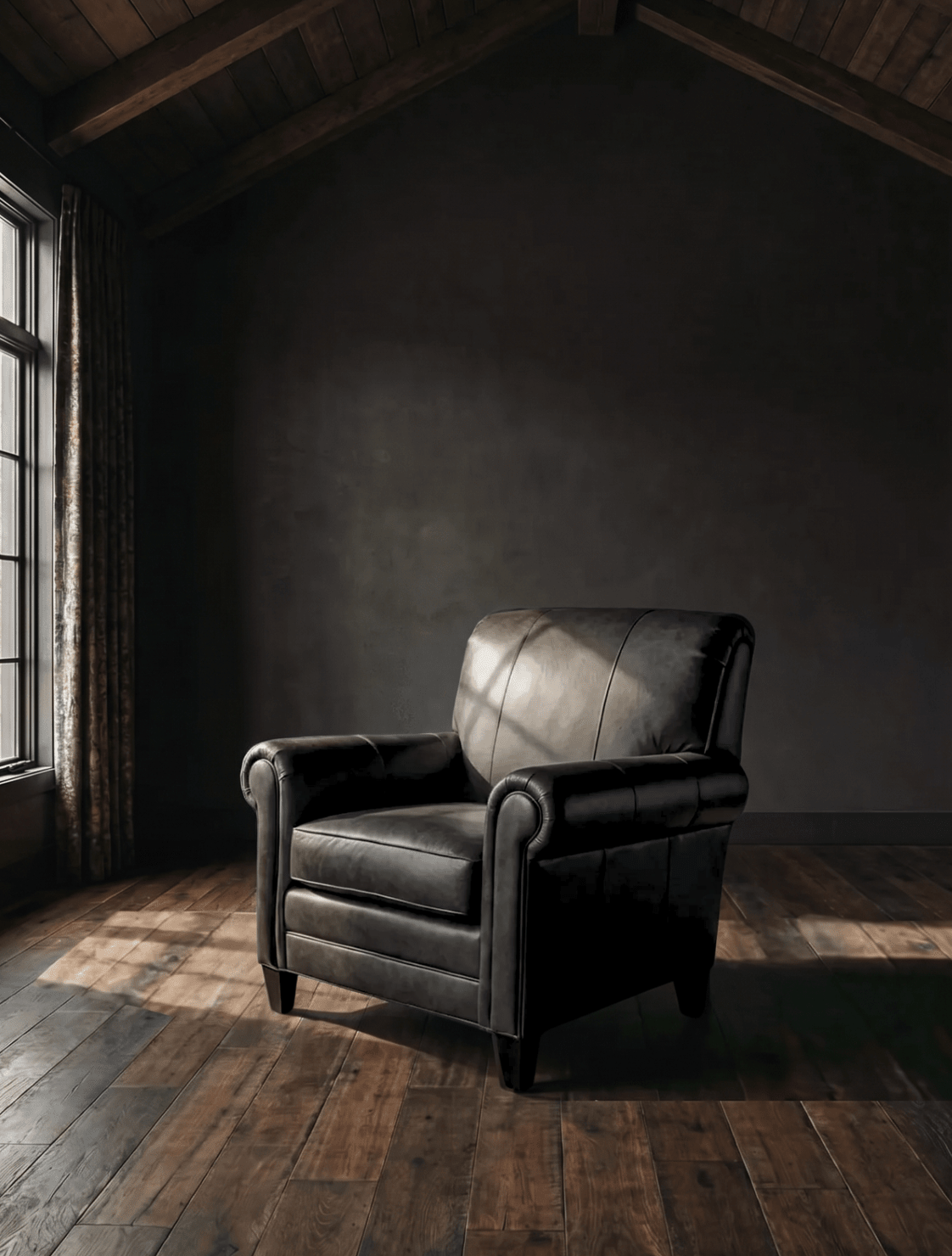 Lina leather club chair or chair and a half modern mountain living room furniture vintage decor Black Leather Living Room Lounge Chair Custom Furniture