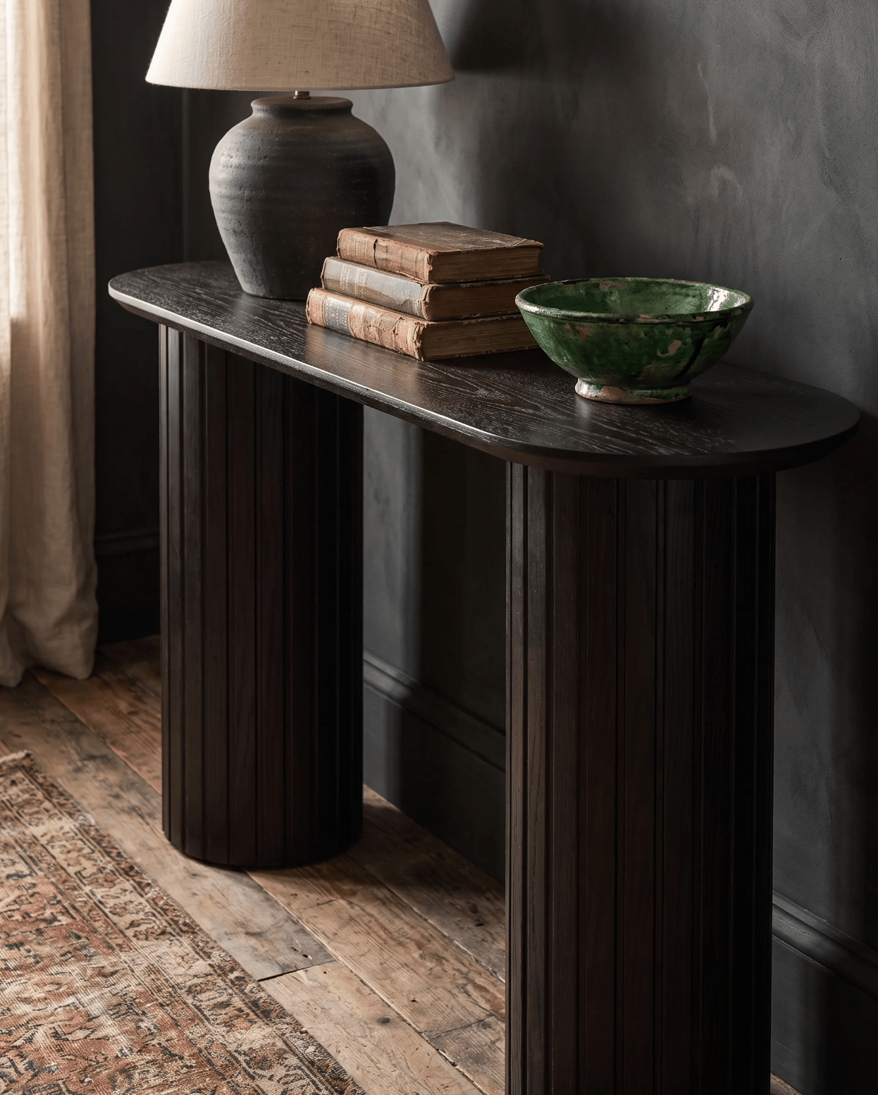 wood black stained console table modern mountain furniture Hello Norden living room dining room console