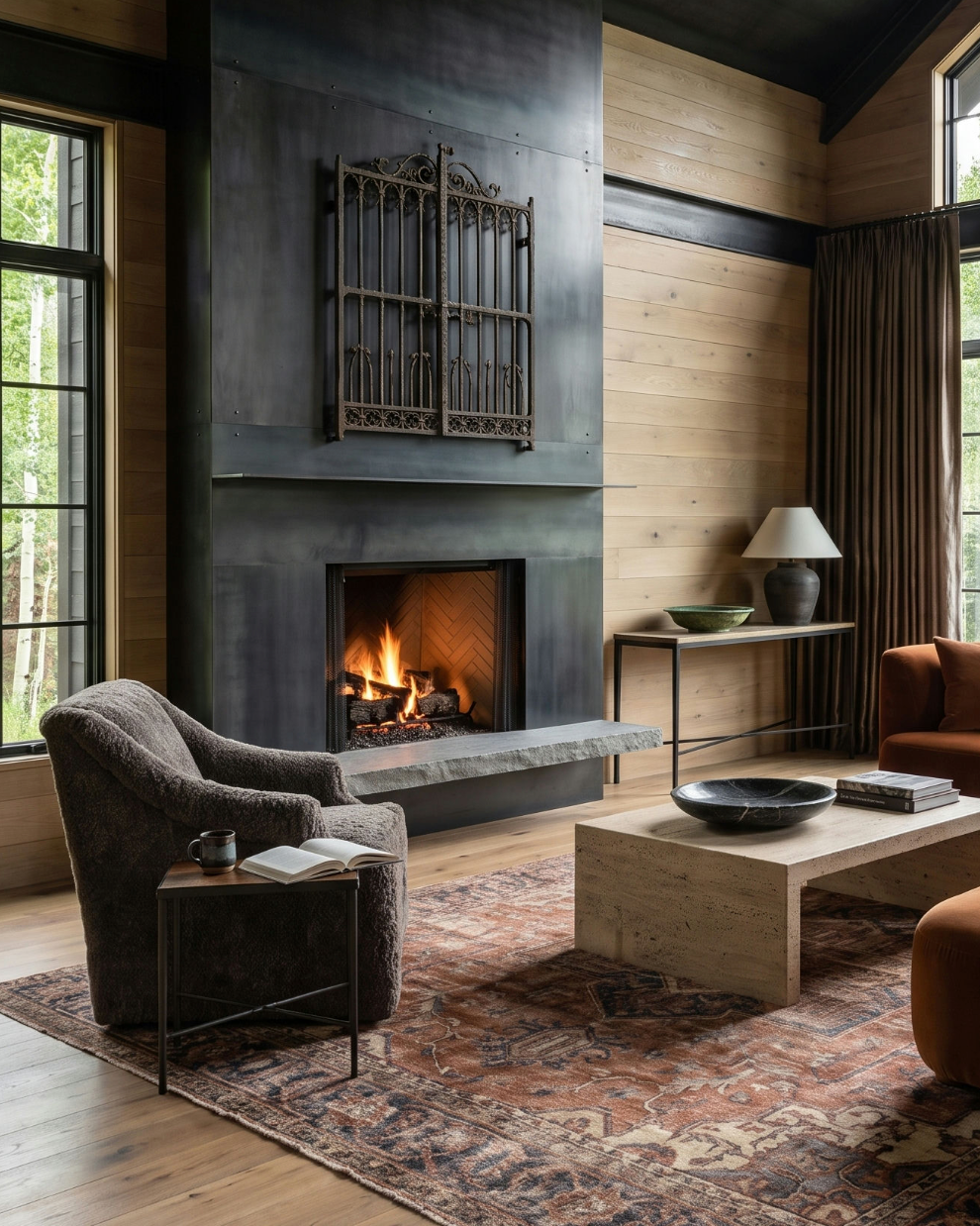 Sheepskin Chair Ellsworth custom furniture living room mountain modern