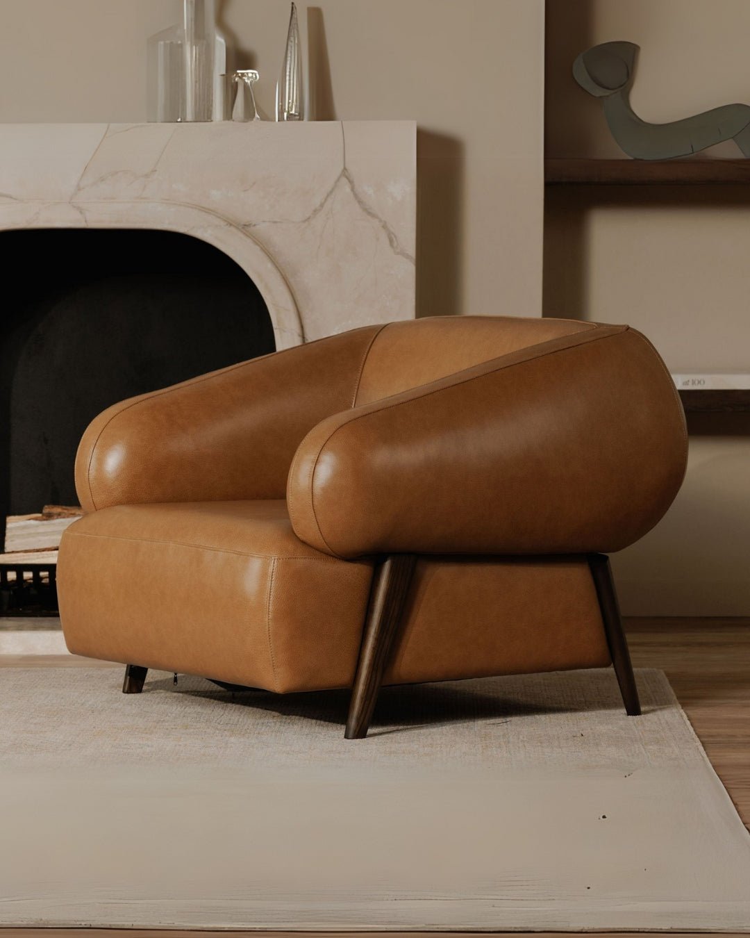 Akima Leather Lounge Chair - Arm Chairs - Hello Norden