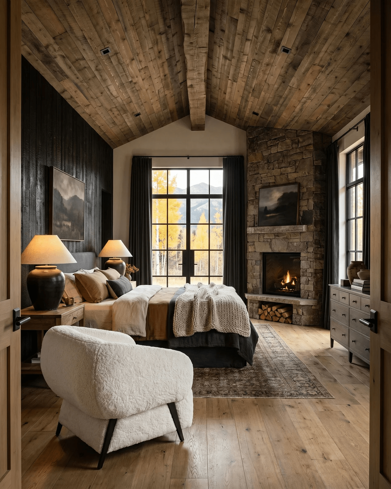 living room furniture modern mountain chair Hello Norden - Akima Lounge Chair, styled in a modern rustic room
