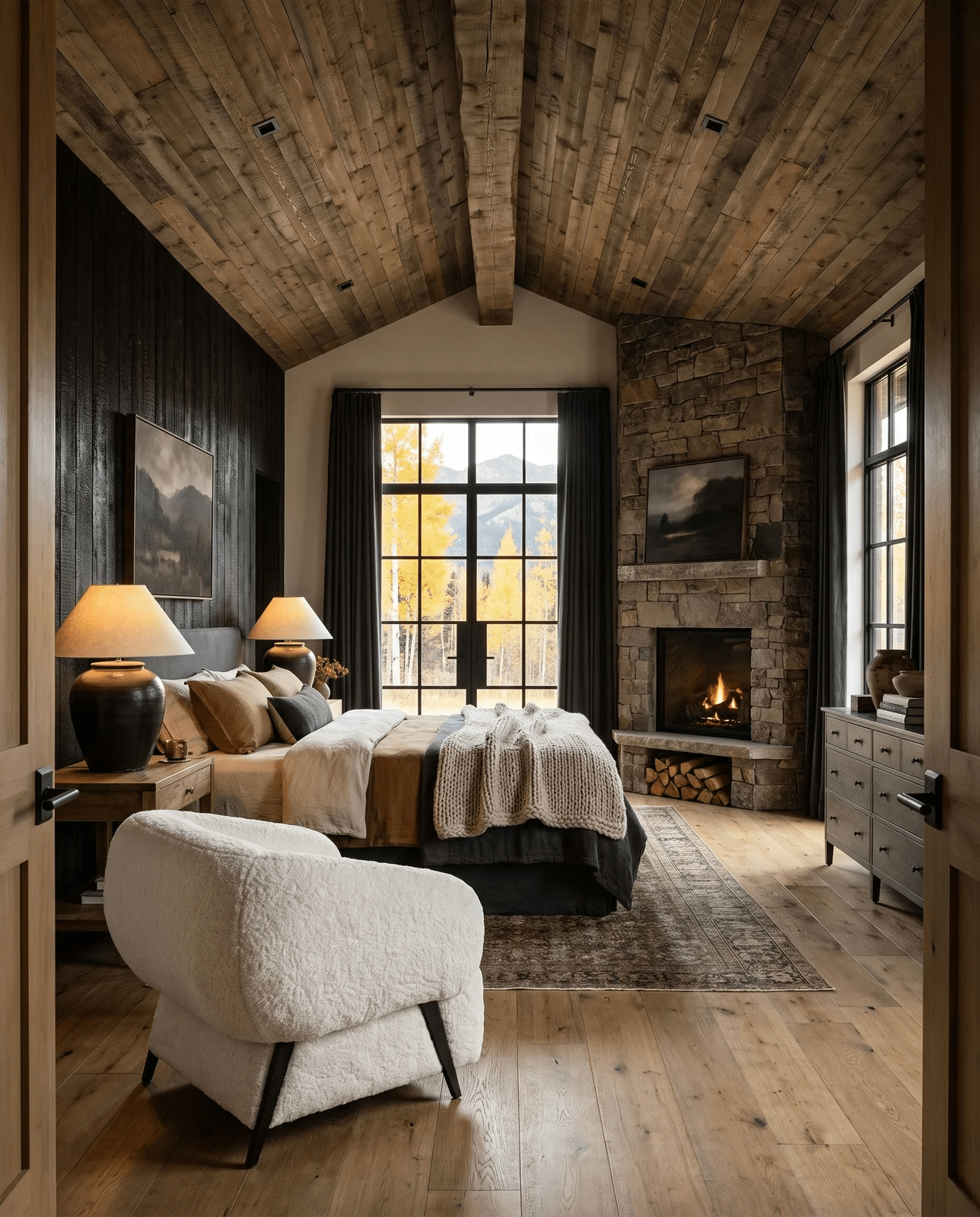 living room furniture modern mountain chair Hello Norden - Akima Lounge Chair, styled in a modern rustic room