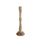 Aksel Hand-Carved Mango Wood Taper Holder - Candle Holders - Hello Norden