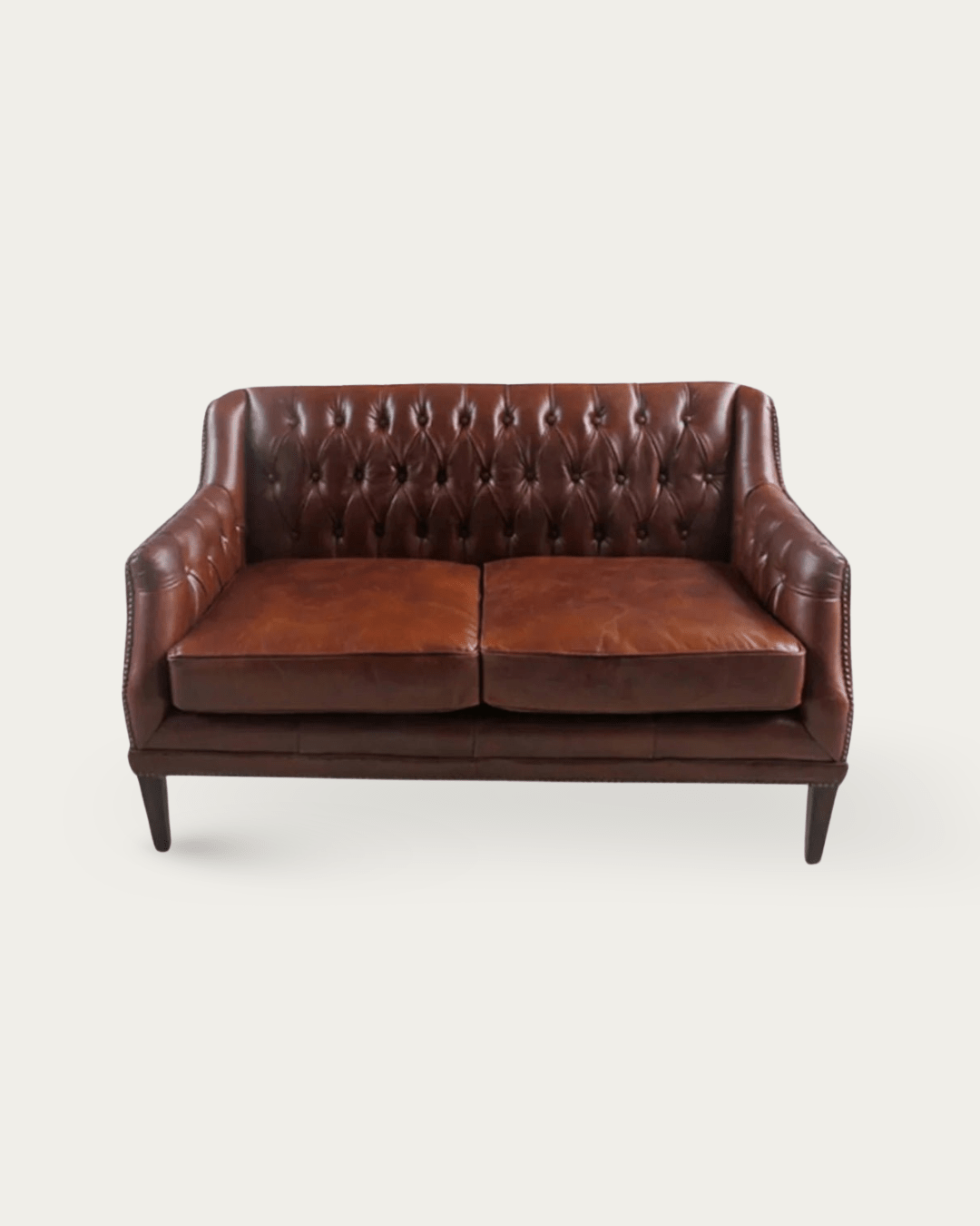Alma Leather Chesterfield Loveseat - Loveseat - Hello Norden