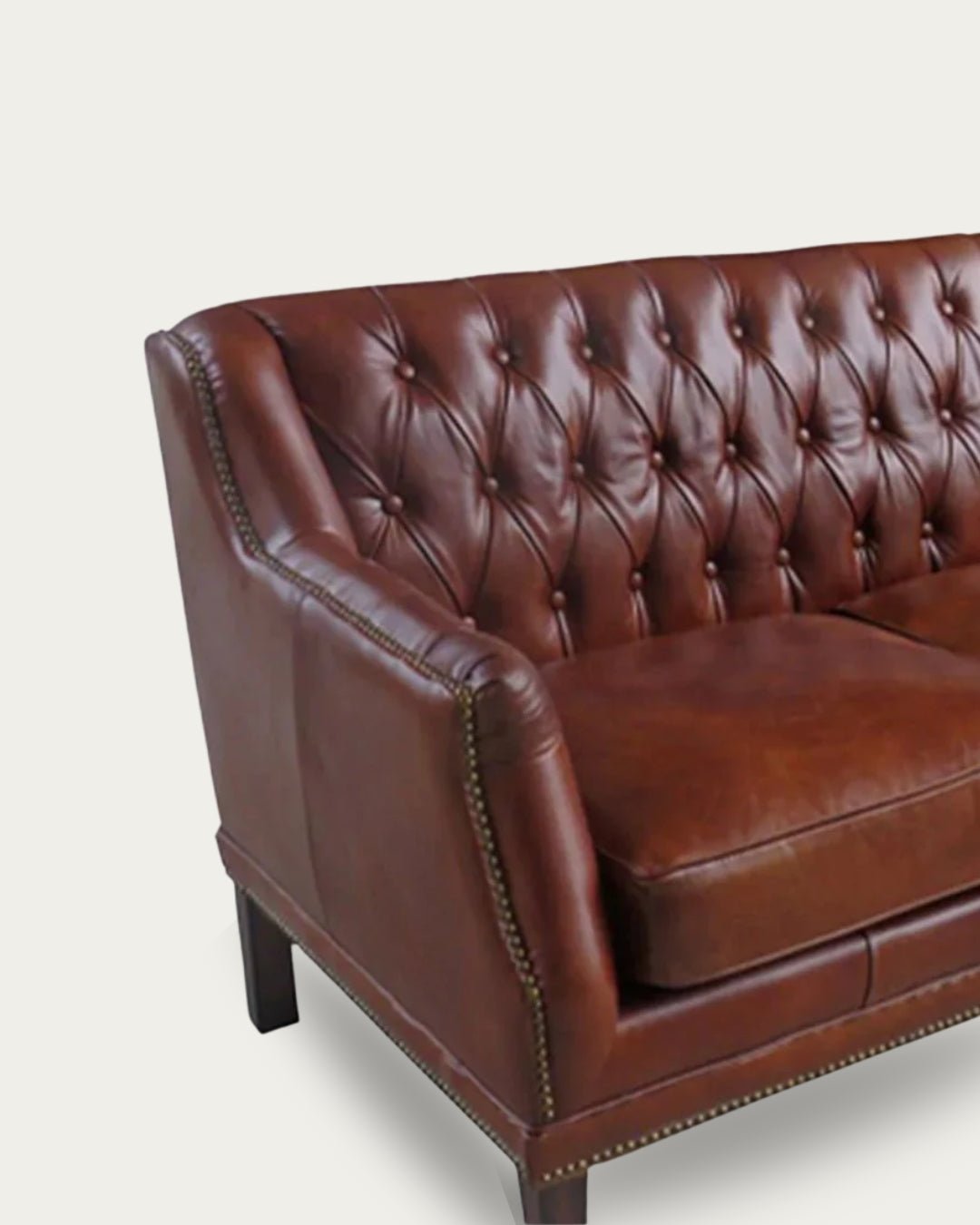Alma Leather Chesterfield Loveseat - Loveseat - Hello Norden