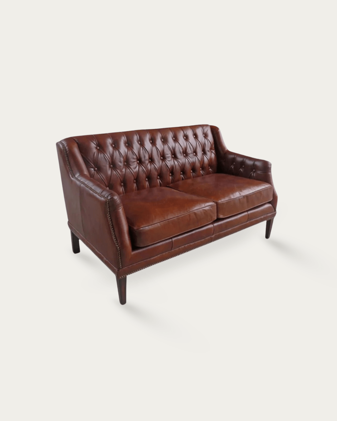 Alma Leather Chesterfield Loveseat - Loveseat - Hello Norden