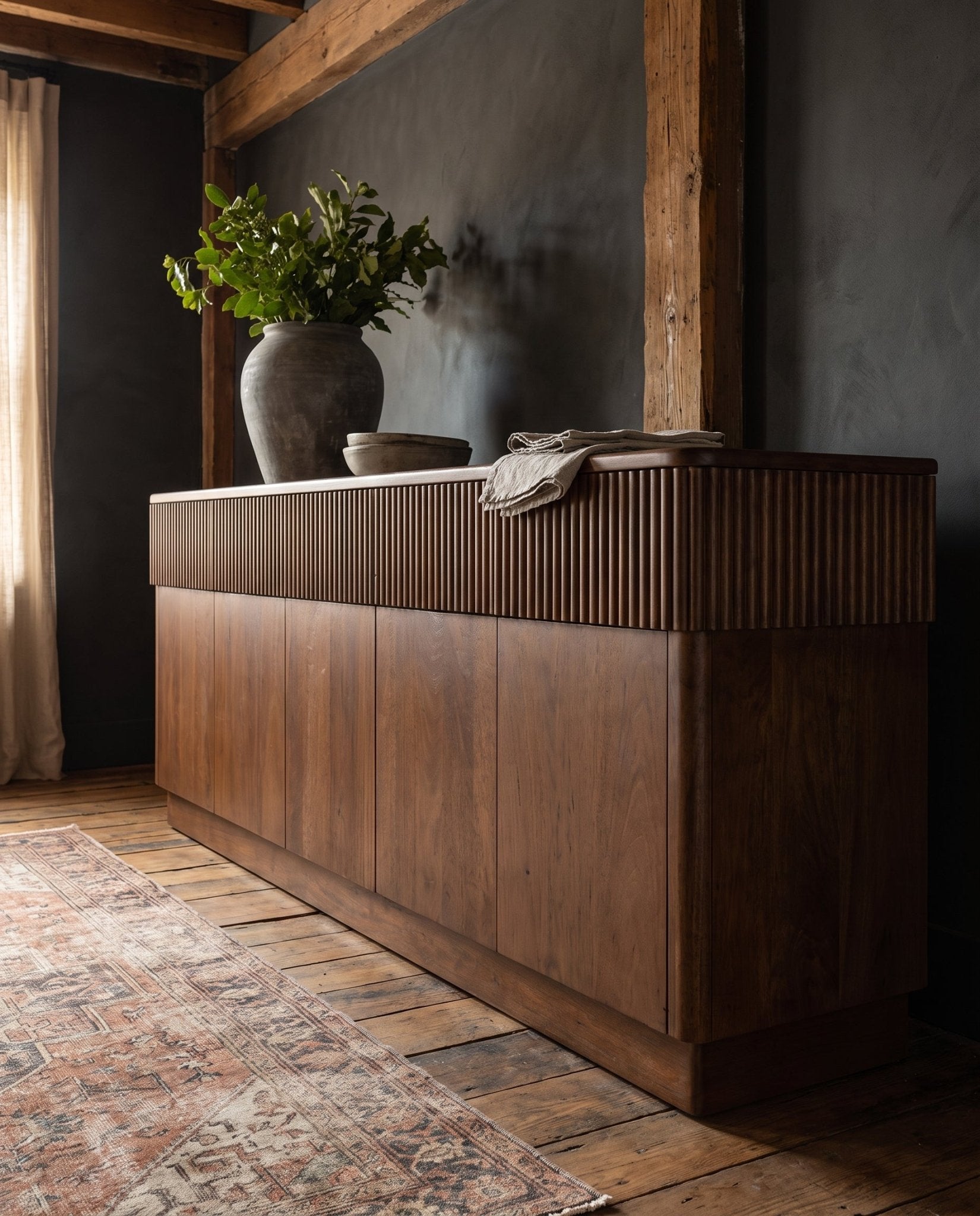 modern mountain Alvilda Sideboard Hello Norden, shown in a rustic modern room