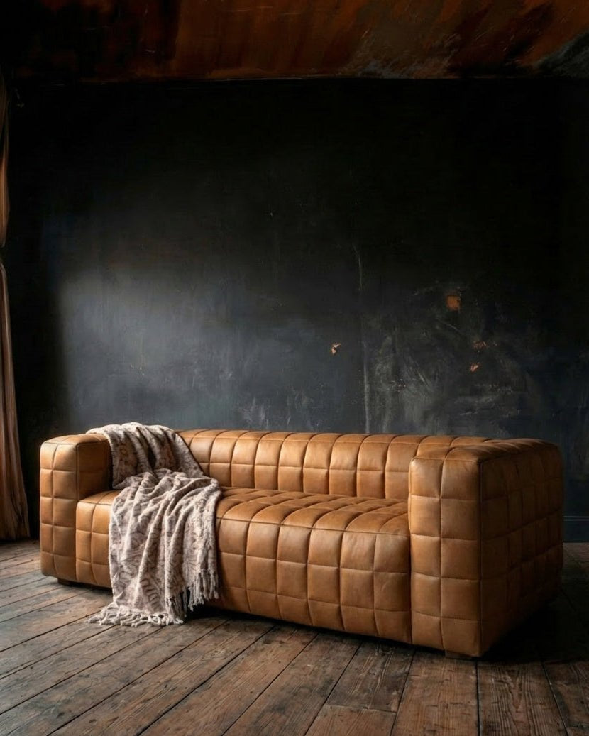 Anton Brown Leather Sofa - Sofas - Hello Norden