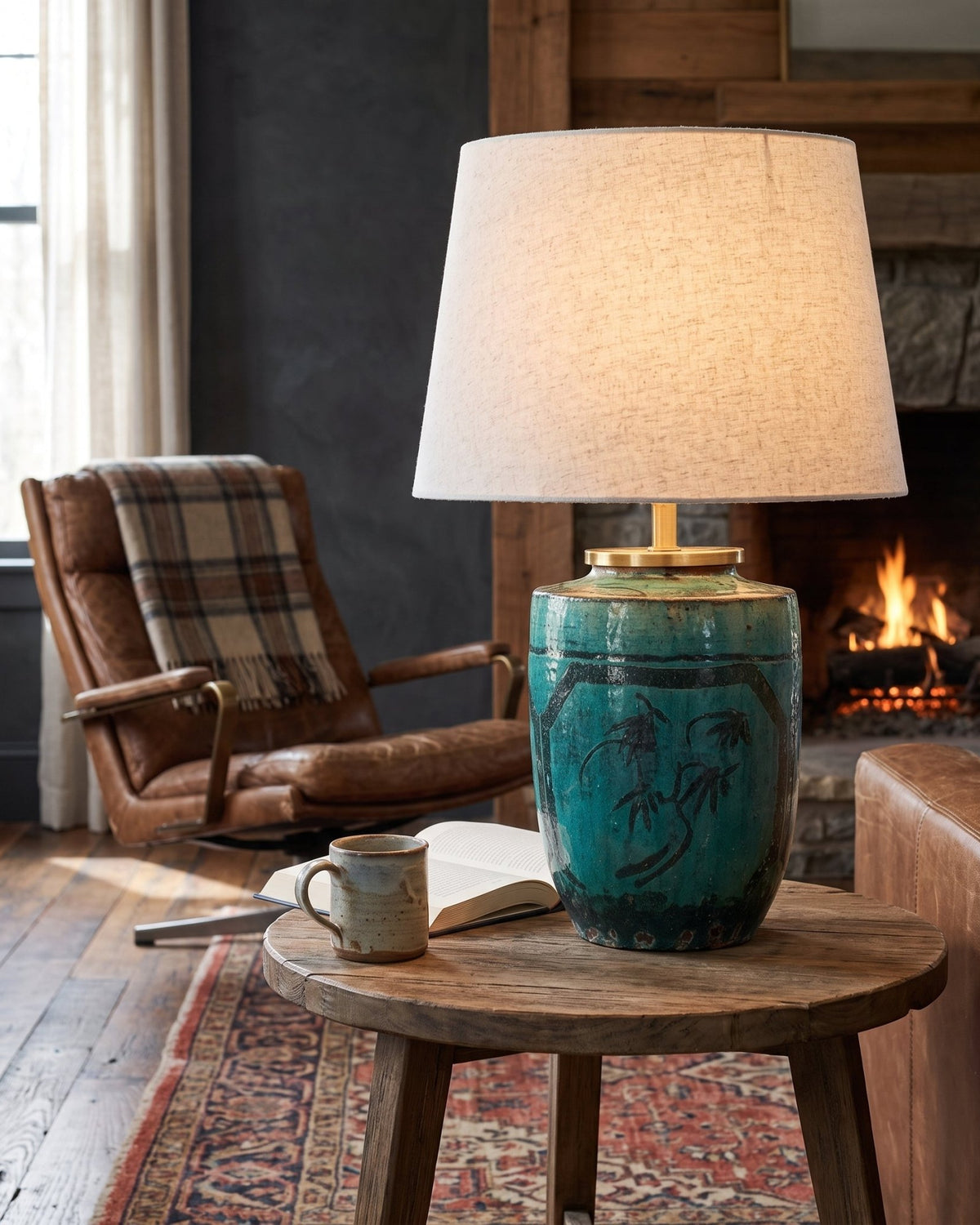 living room furniture modern mountain table lamp Hello Norden - Arnbjorn Storage Jar Lamp, styled in a modern rustic room