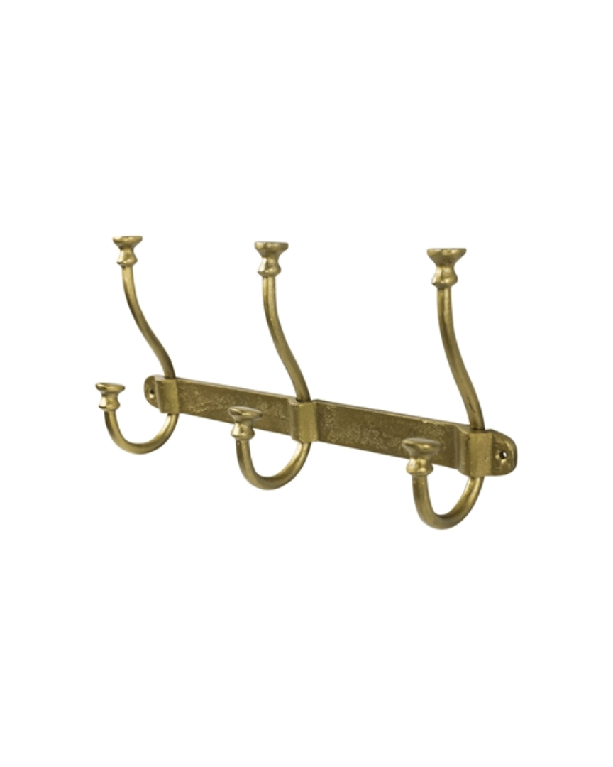 Asa Brass 3 Hook Wall Rack - Hooks - Hello Norden