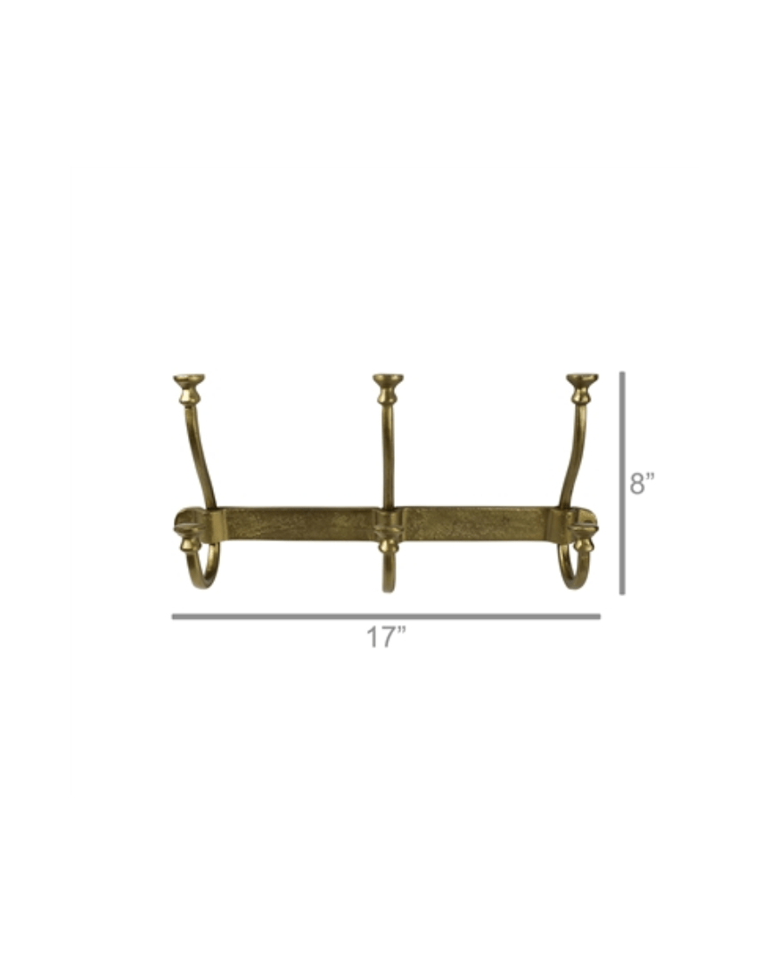 Asa Brass 3 Hook Wall Rack - Hooks - Hello Norden