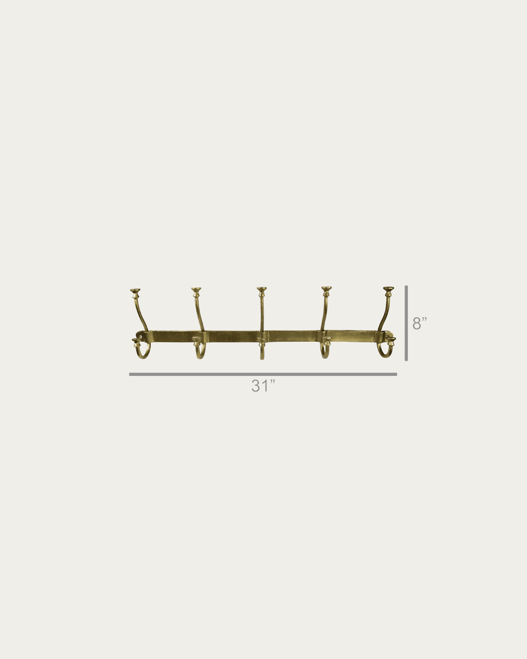 Asa Brass 5 Hook Wall Rack - Hooks - Hello Norden