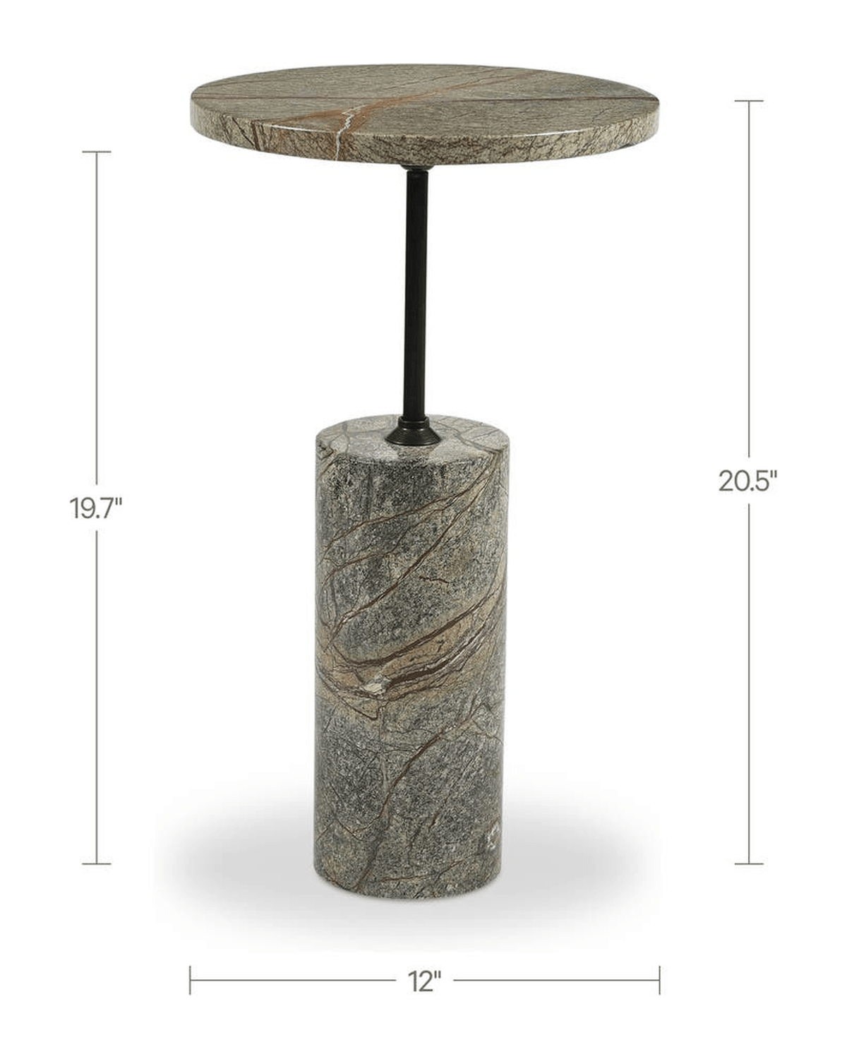 living room furniture modern mountain top and base: green rainforest marble side table Hello Norden - Bard Accent Table Rainforest, dimensions