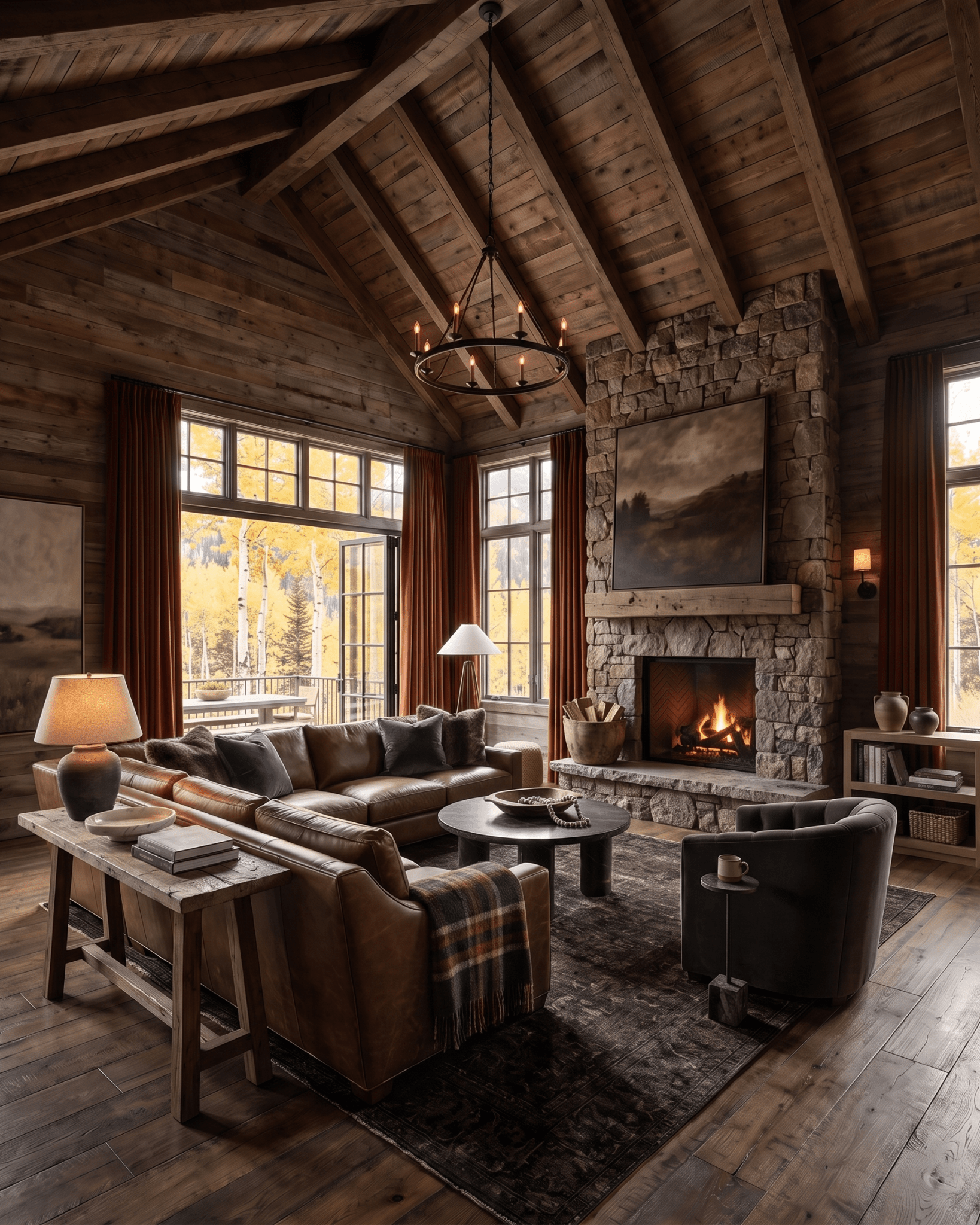 Connor Swivel Lounge Chair room scene — Duskwood Modern Rustic Living Room | Hello Norden