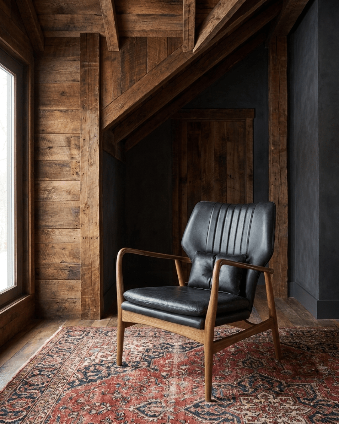 Gustav Black Leather Chair - Lounge Chairs - Hello Norden