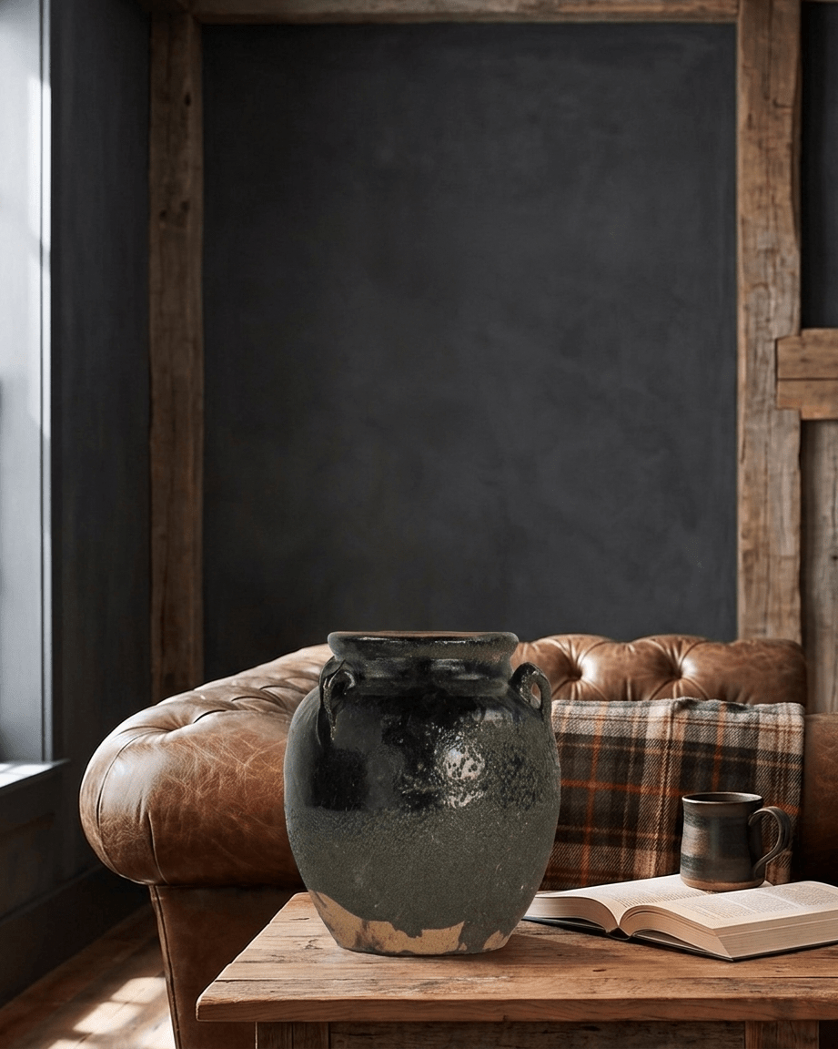 Skadi Vintage Glazed Handle Pot - Planters & Pots - Hello Norden