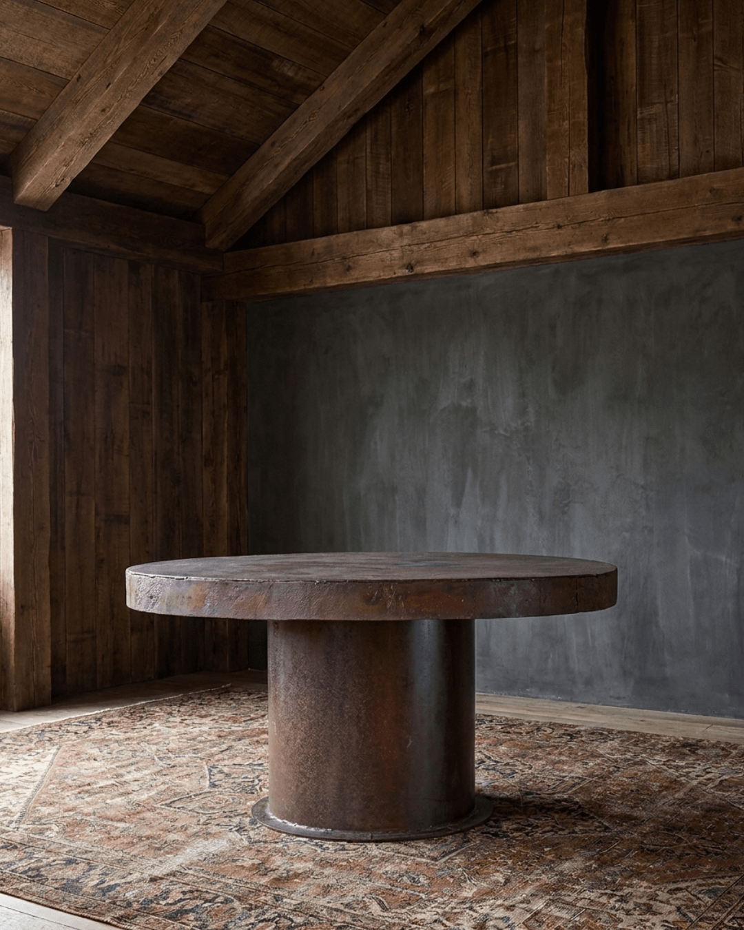 Nollie Industrial Metal Dining Table - Vintage Furniture - Hello Norden