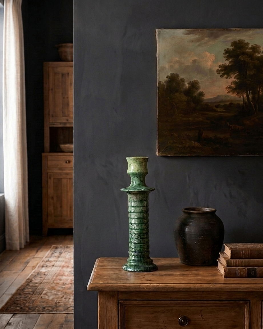 Tamegroute Green Brut Candle Stand - Candle Holders - Hello Norden