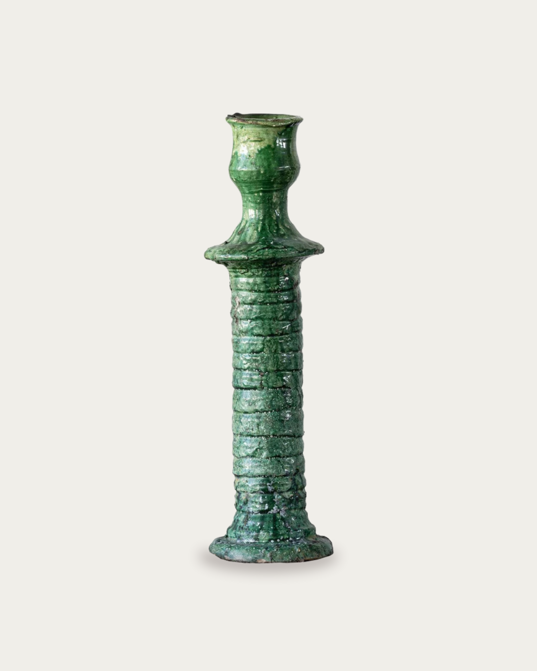 Tamegroute Green Brut Candle Stand - Candle Holders - Hello Norden