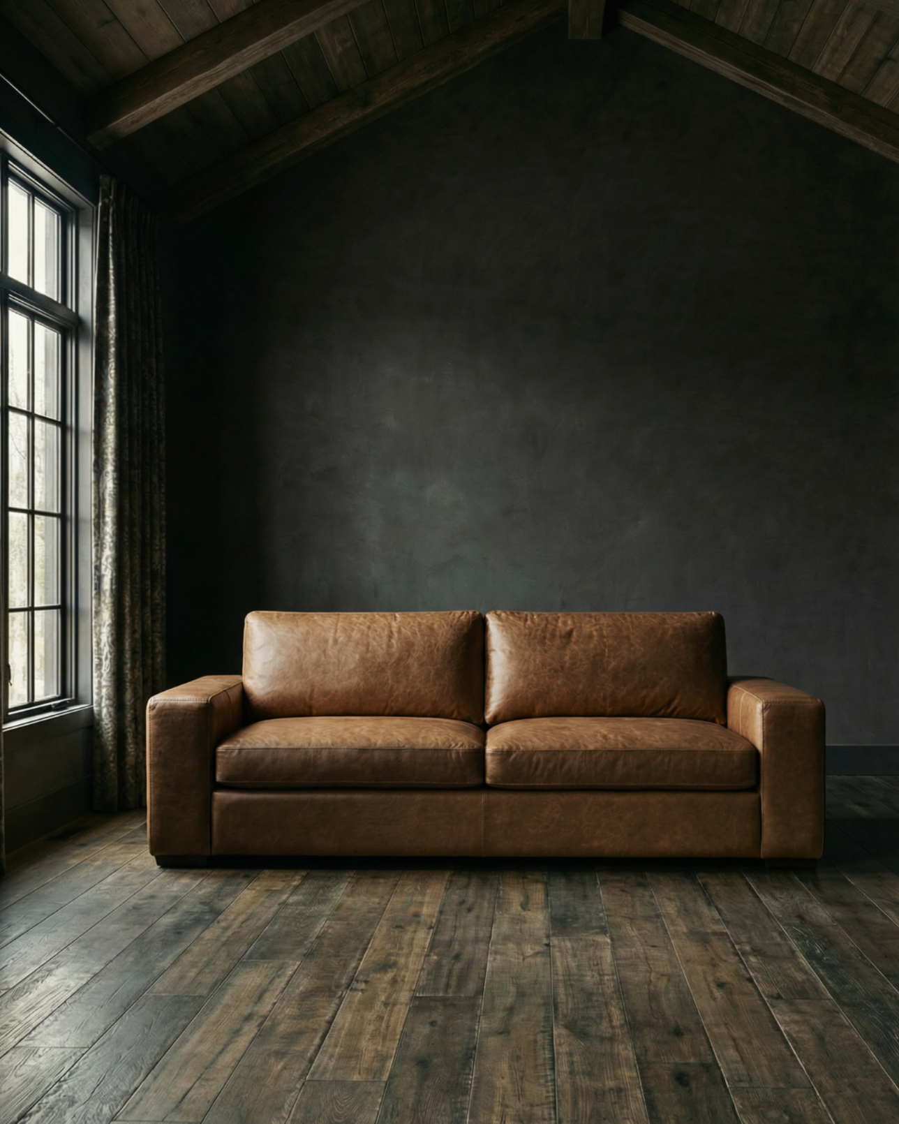 caramel tan brown leather couch sofa made to order custom USA RH restoration hardware maxwell Hello Norden