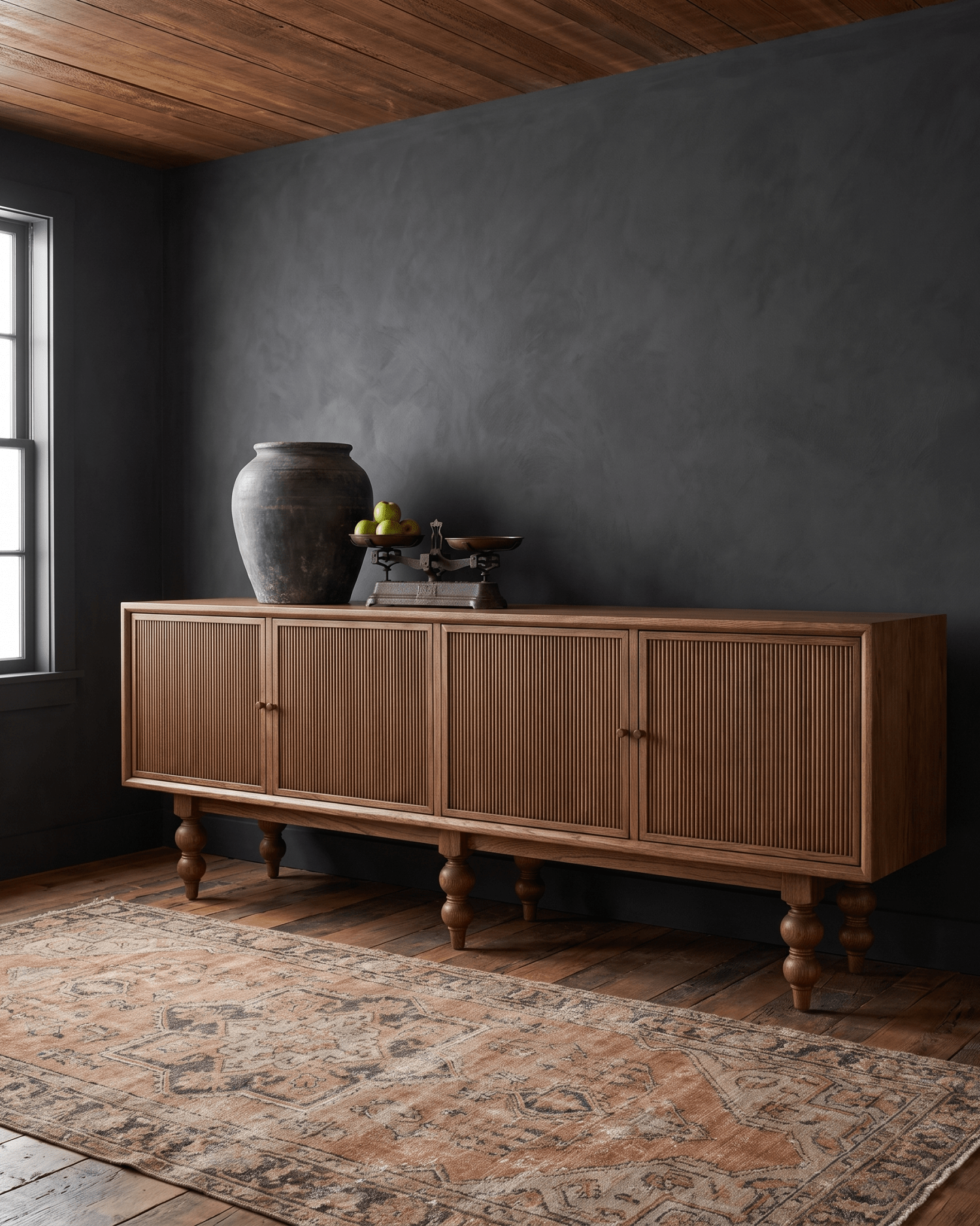 dining room furniture modern mountain sideboard Hello Norden - Carsten Sideboard, styled in a modern rustic room