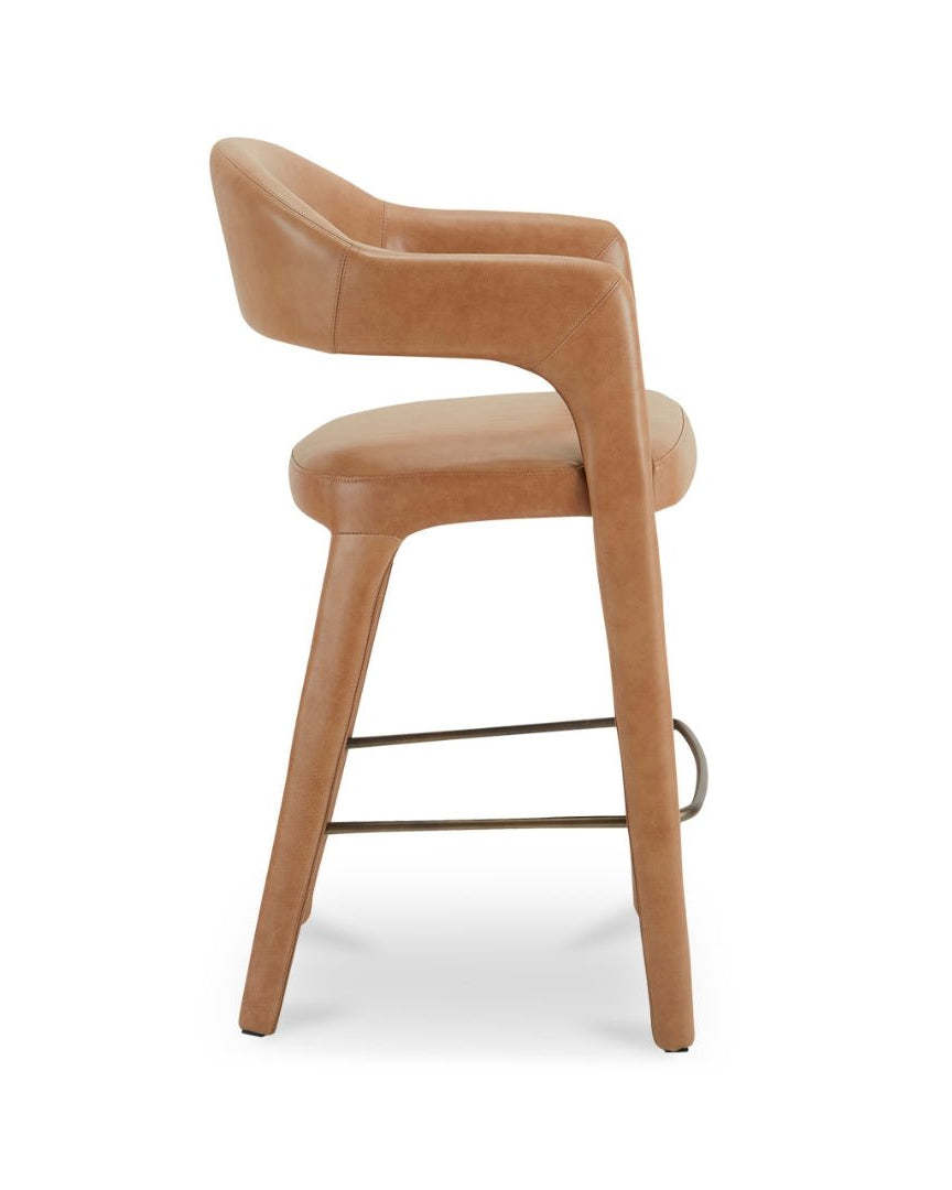 Casper Leather Bar Stool - Bar Stools - Hello Norden