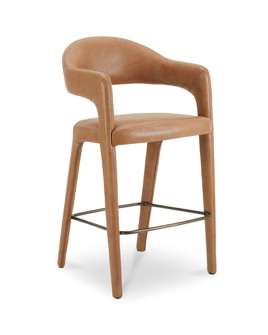 Casper Leather Bar Stool - Bar Stools - Hello Norden