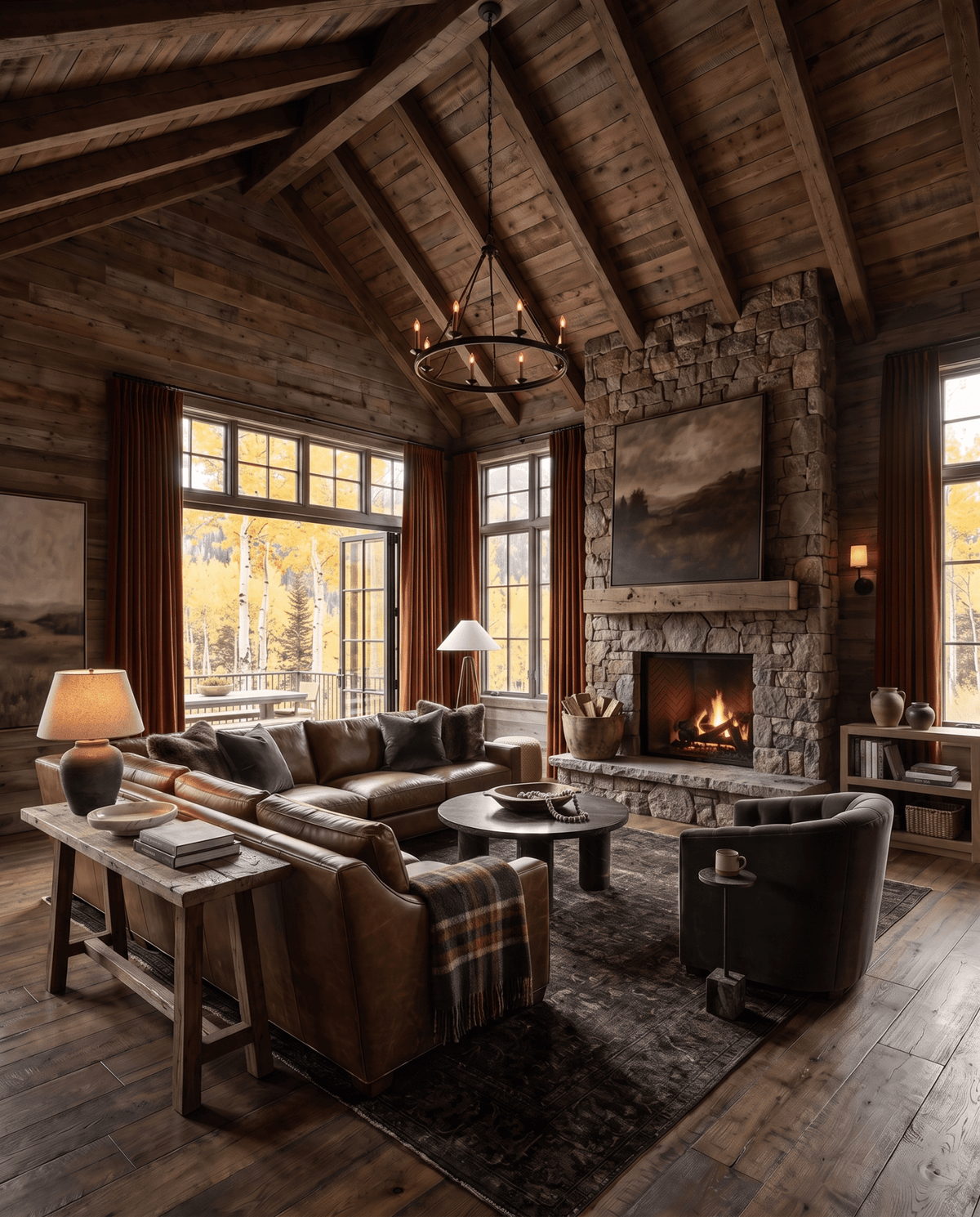 Halvar Coffee Table room scene — Duskwood Modern Rustic Living Room | Hello Norden