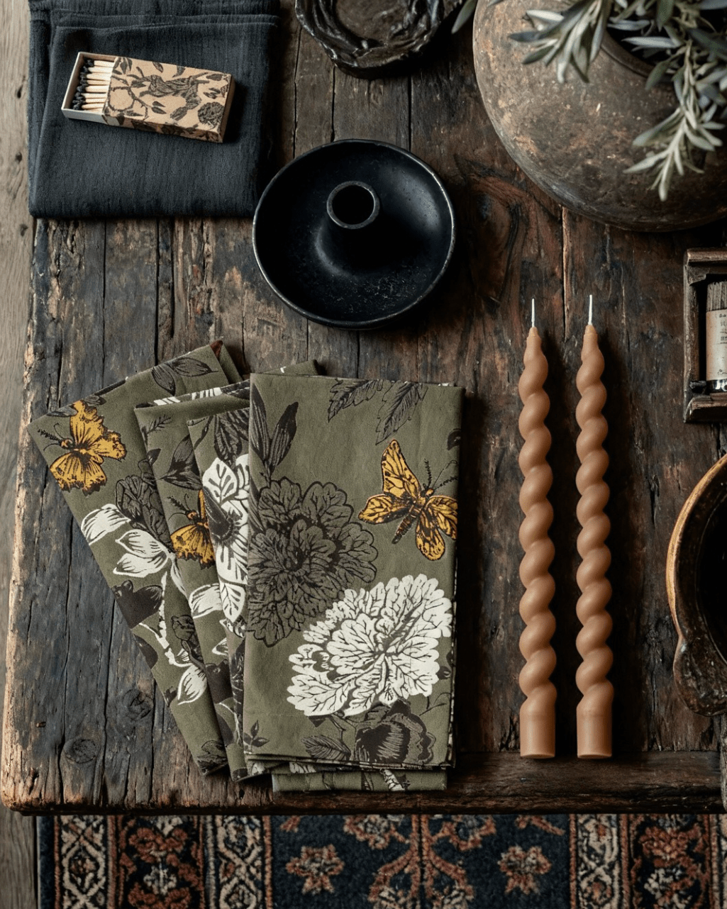 Dagfin Green Toile Cloth Napkin - Table Linens - Hello Norden