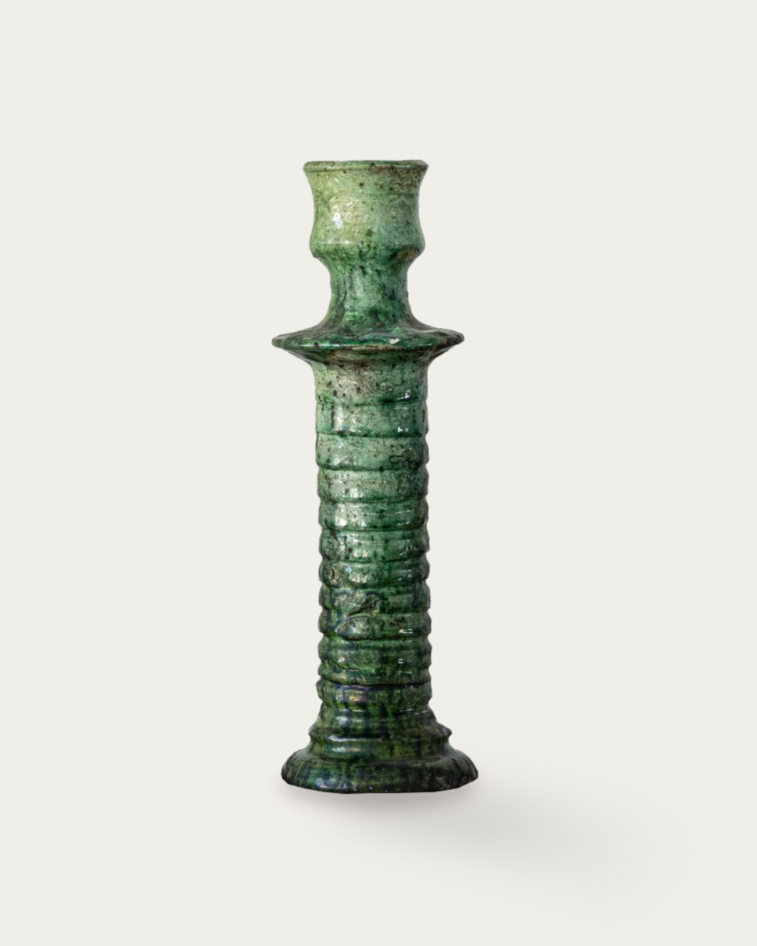 Tamegroute Green Brut Candle Stand - Candle Holders - Hello Norden