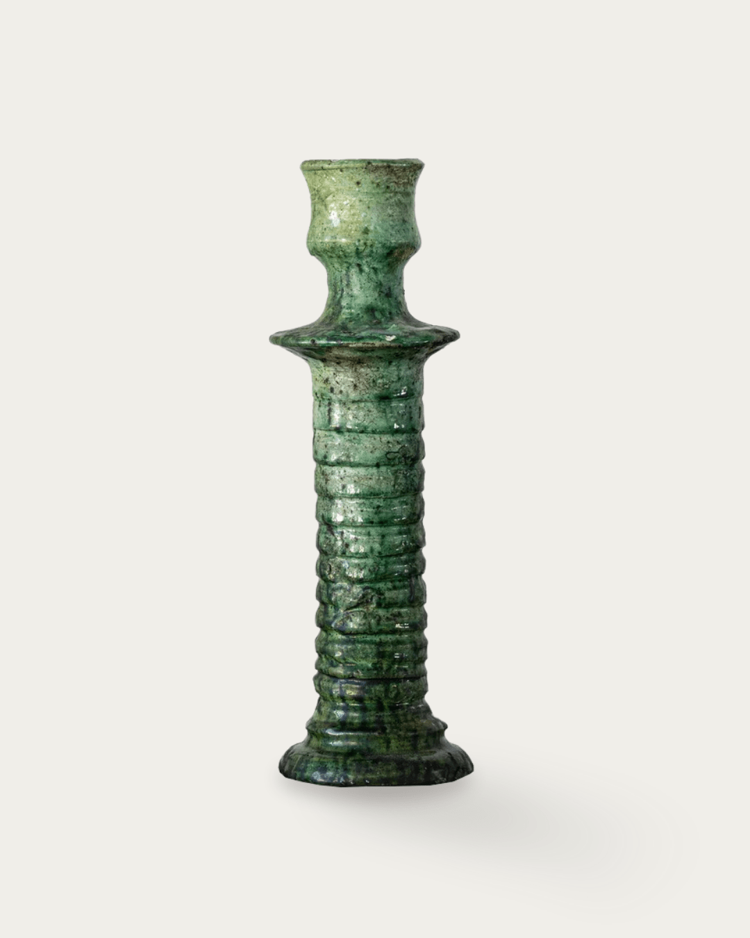 Tamegroute Green Brut Candle Stand - Candle Holders - Hello Norden