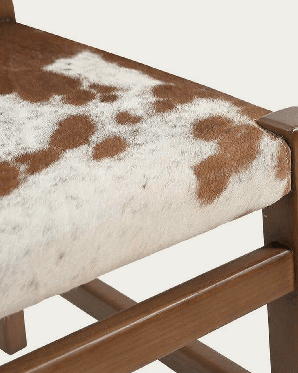 dining room furniture modern mountain upholstery: hair on hide leather dining chair Hello Norden - Thomas Dining Chair, detail view