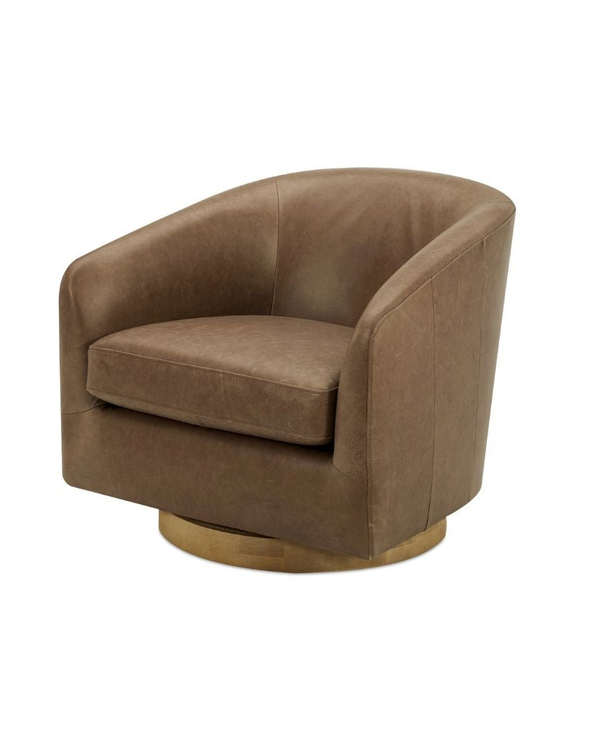 Eeva Leather Swivel Chair - Arm Chairs, Recliners & Sleeper Chairs - Hello Norden