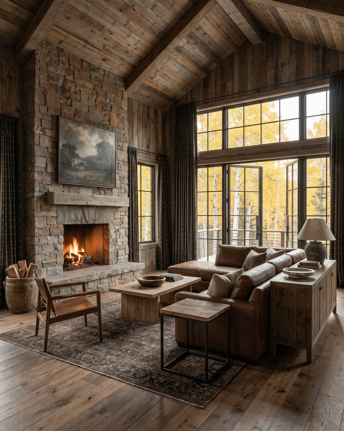 living room furniture modern mountain side table Hello Norden - Elin Side Table, styled in a modern rustic room