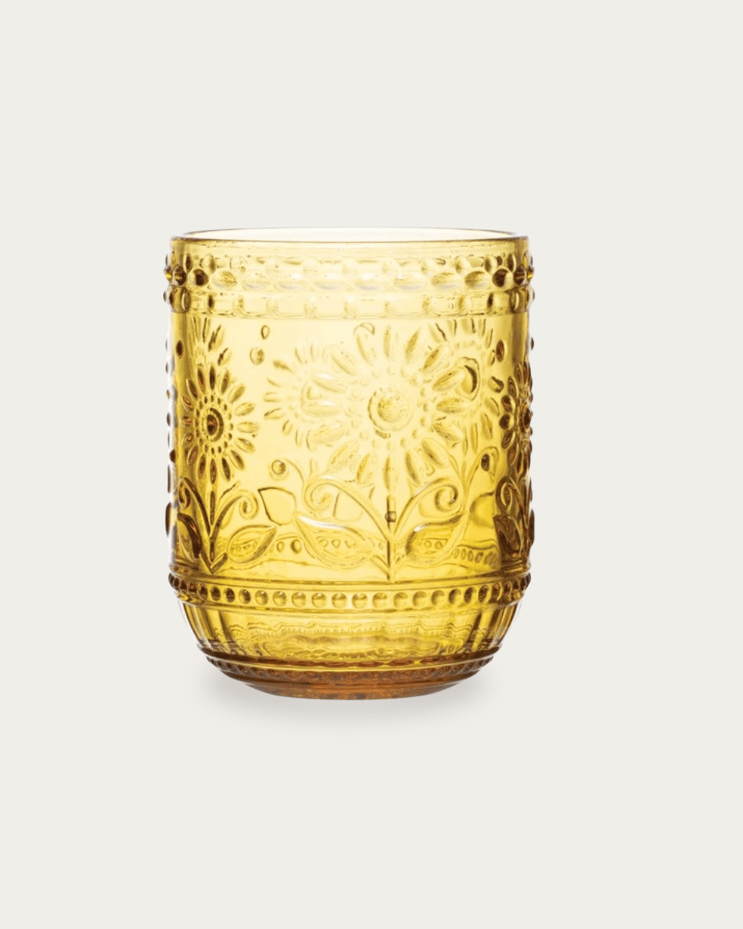 Embossed Drinking Glass - Green or Amber - Glassware & Mugs - Hello Norden