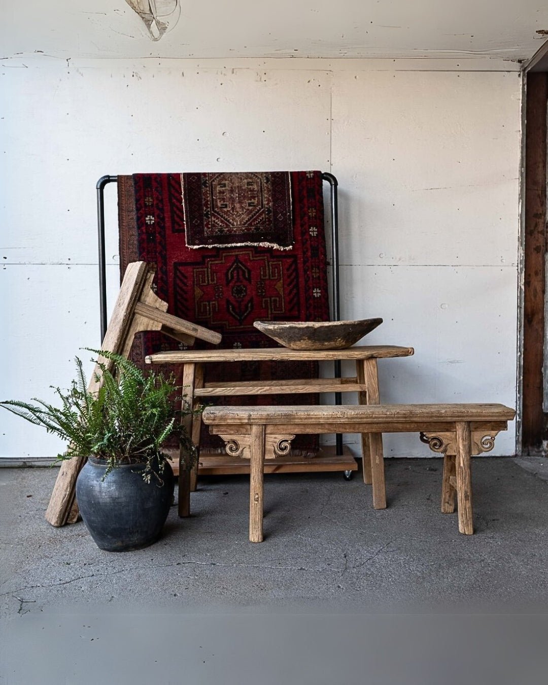 Asian Primitive Bench - Stools & Benches - Hello Norden