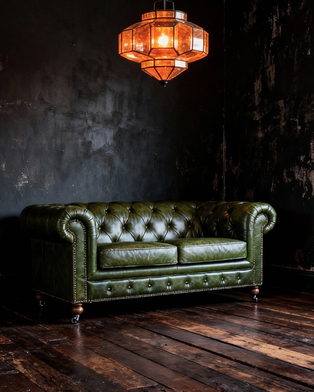 Fenris Leather Chesterfield Loveseat - Loveseat - Hello Norden