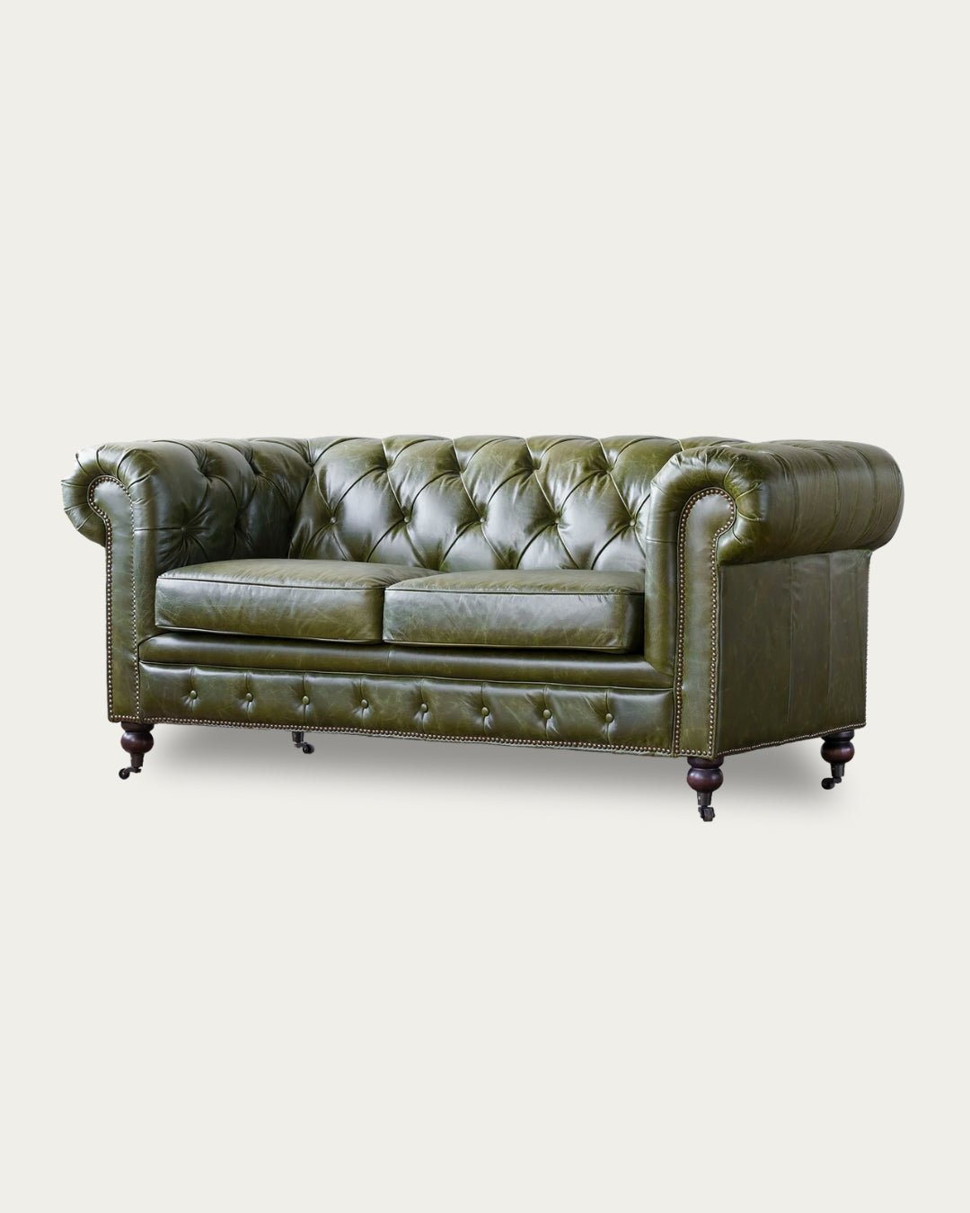 Fenris Leather Chesterfield Loveseat - Loveseat - Hello Norden