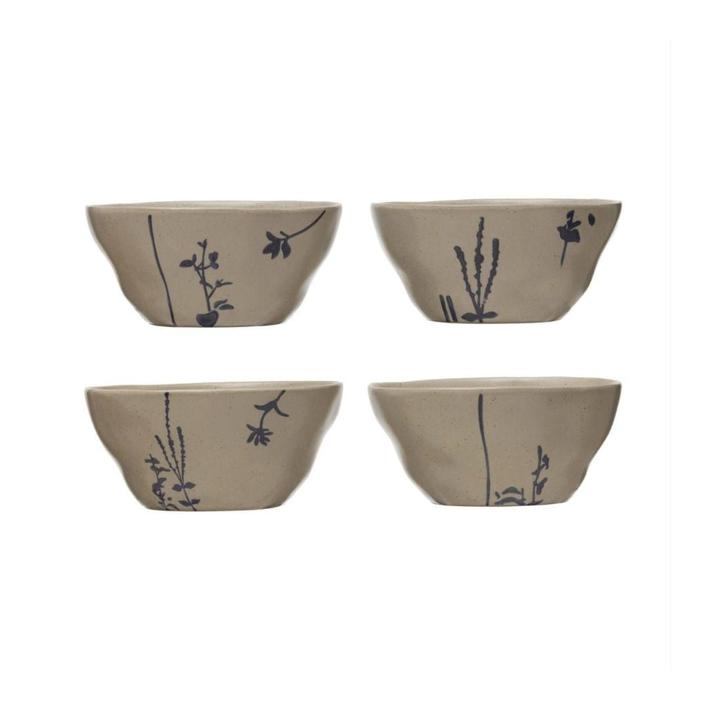 Gala Botanical Hand-Stamped Stoneware Bowl - Dinnerware - Hello Norden