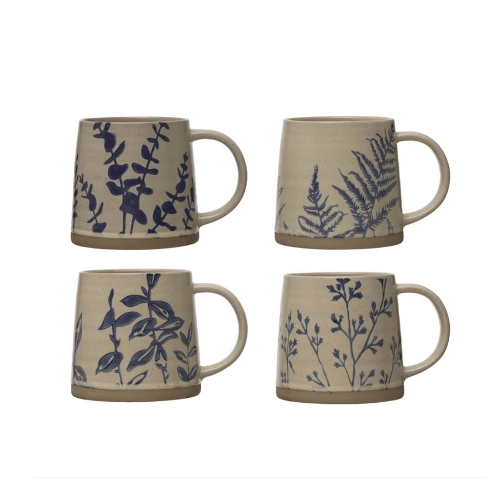 Gala Botanical Hand-Stamped Stoneware Mug - Glassware & Mugs - Hello Norden