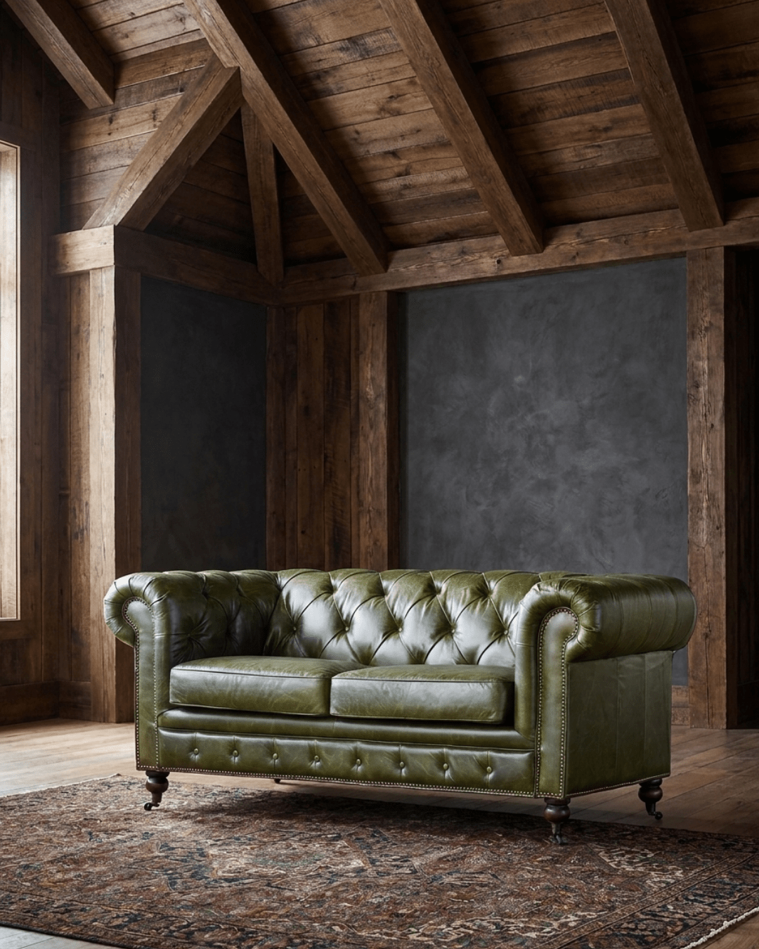 Fenris Leather Chesterfield Loveseat - Sofas & Sectionals - Hello Norden