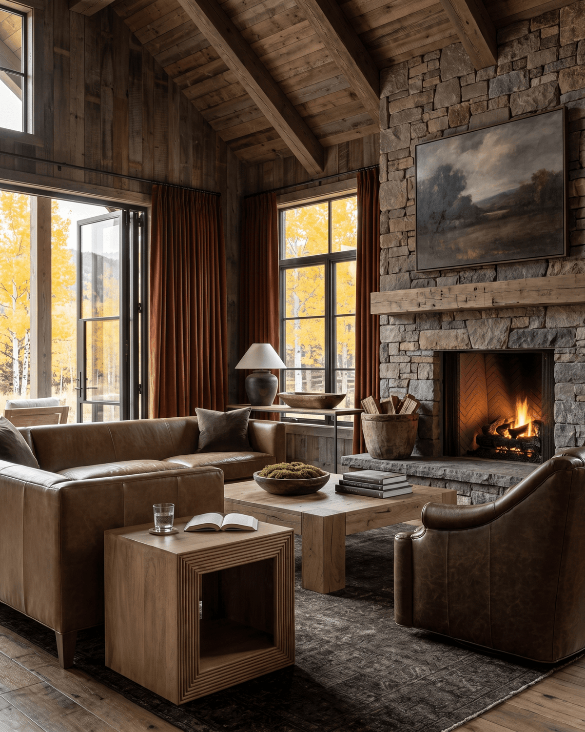 living room furniture modern mountain side table Hello Norden - Greger Side Table, styled in a modern rustic room