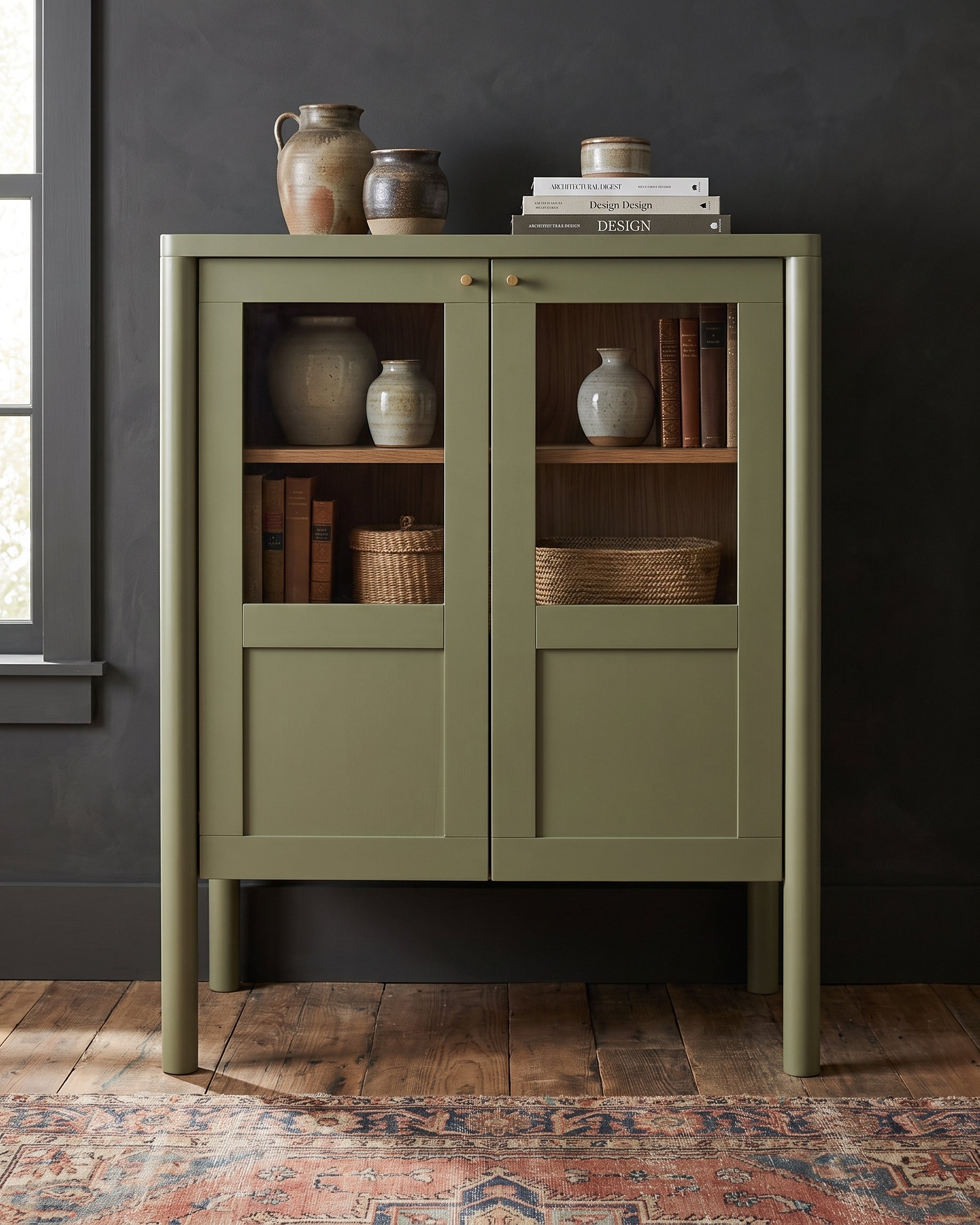 living room furniture modern mountain cabinet Hello Norden - Gunnhild Cabinet, styled in a modern rustic room